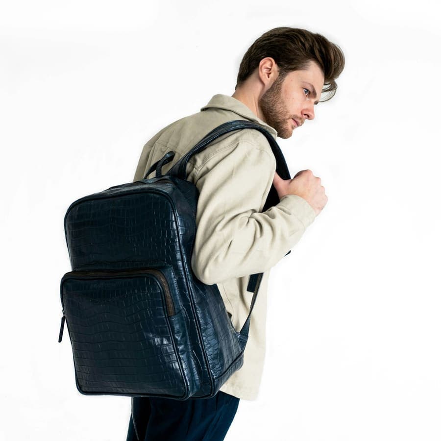 A person carrying a backpack
