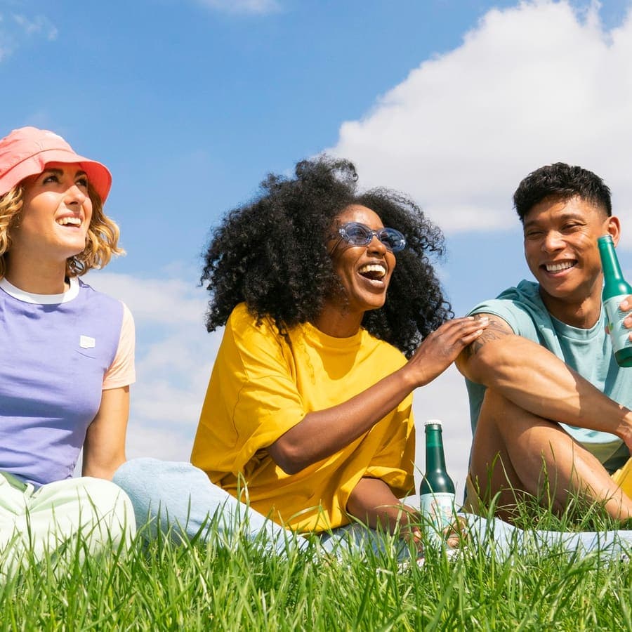 Friends sitting on the grass