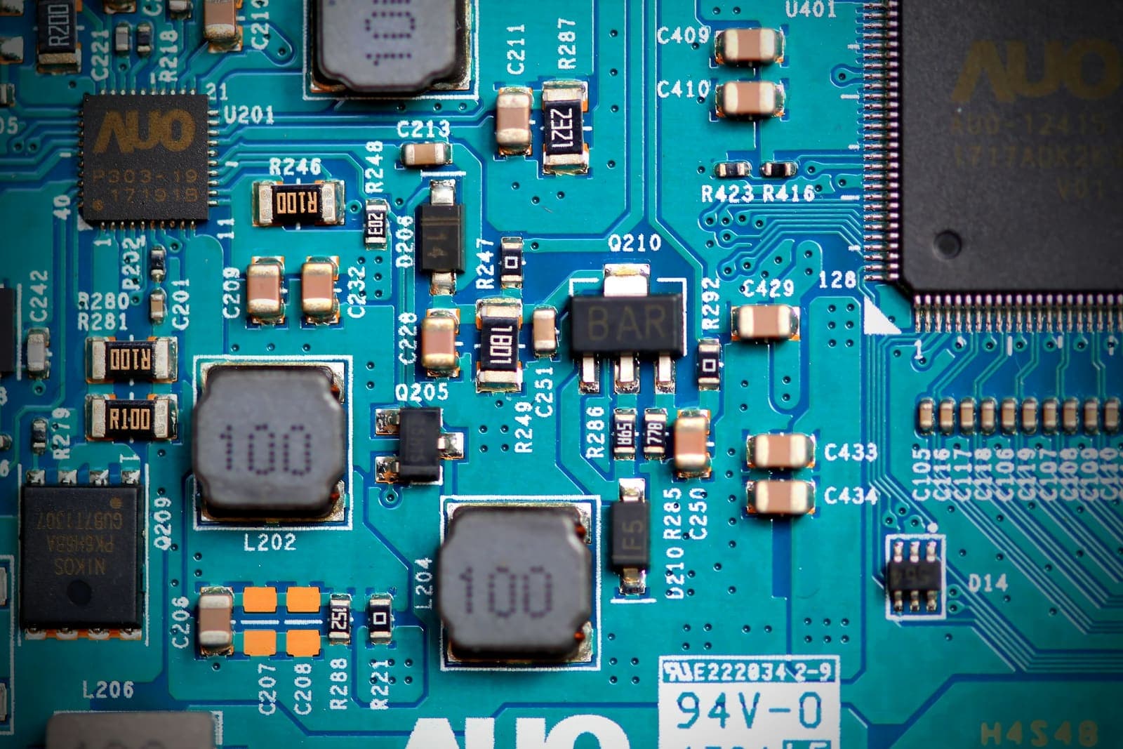 A finished board, close up