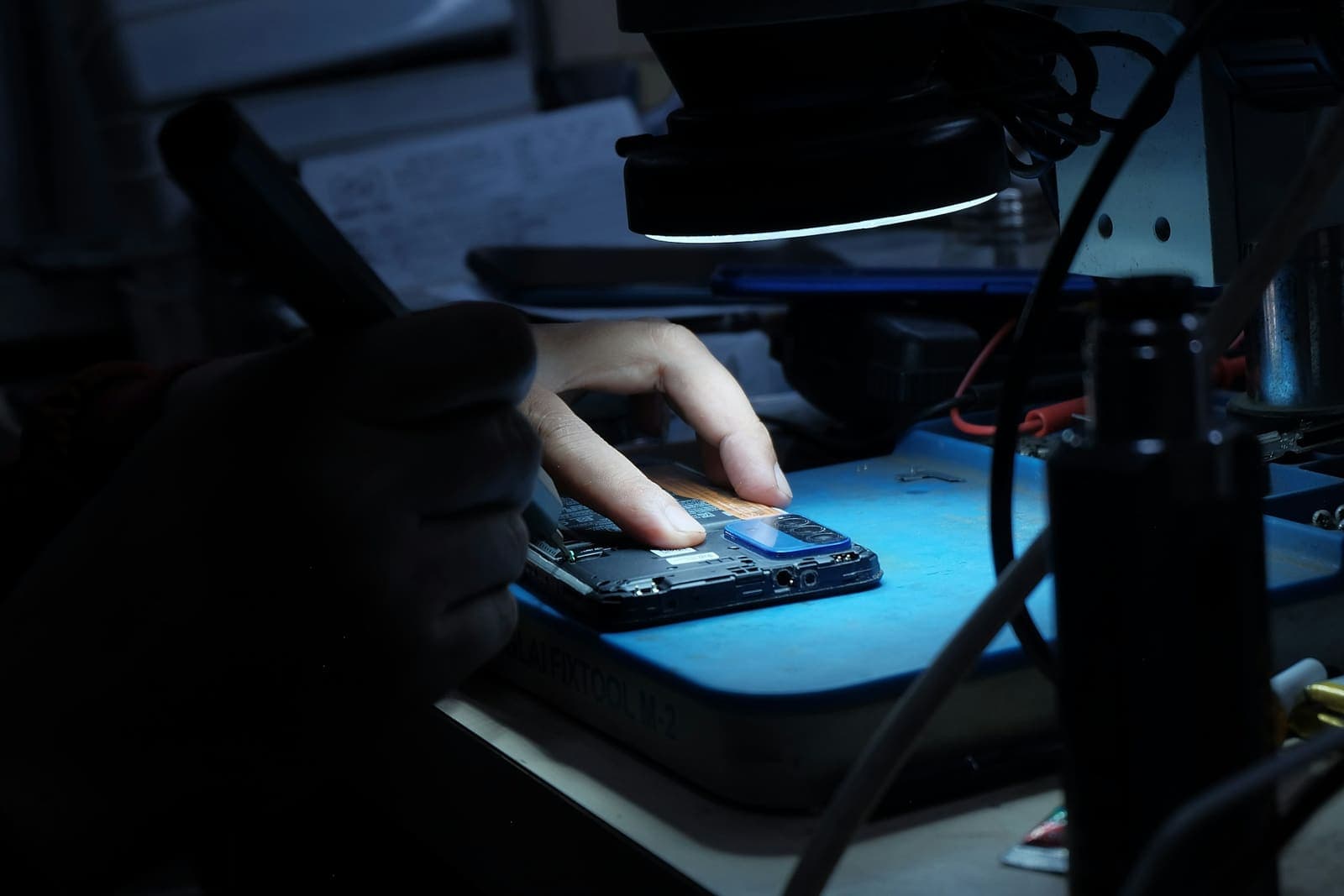 An aluminium case under studio light